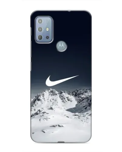 Чехол для Motorola MOTO G10 с картинкой «Nike — зимние горы» Чехол для Motorola MOTO G10 с картинкой «Nike — зимние горы»