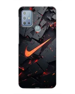 Чехол для Motorola MOTO G10 с картинкой «Nike — эффект разломов»