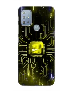 Чехол для Motorola MOTO G10 с картинкой «Nike — золотая искра»