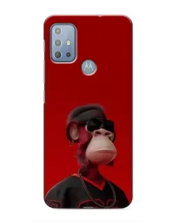Чехол для Motorola MOTO G10 с картинкой «Bored Ape в красном»