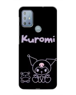 Чехол для Motorola MOTO G10 с картинкой «Kuromi — черный минимализм»