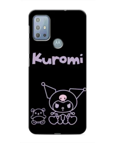 Чехол для Motorola MOTO G10 с картинкой «Kuromi — черный минимализм»
