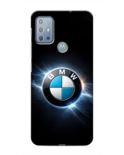 Чехол для Motorola MOTO G10 с картинкой «BMW — неоновое сияние»