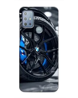 Чехол для Motorola MOTO G10 с картинкой «Колесо BMW вблизи»