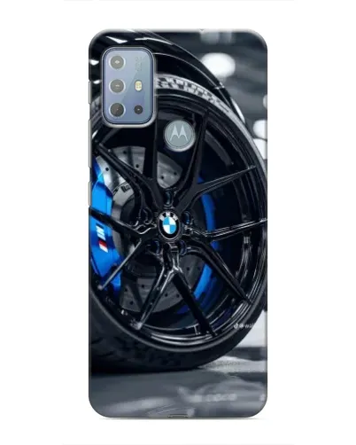 Чехол для Motorola MOTO G10 с картинкой «Колесо BMW вблизи»