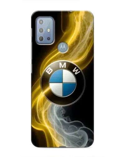 Чехол для Motorola MOTO G10 с картинкой «Золотистый дым BMW»