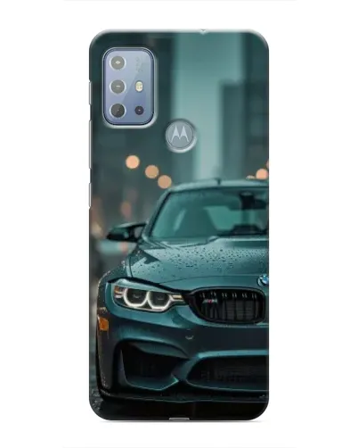 Чехол для Motorola MOTO G10 с картинкой «BMW в огнях города»