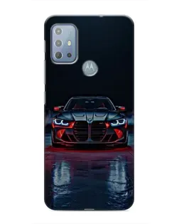 Чехол для Motorola MOTO G10 с картинкой «BMW на мокрой дороге»