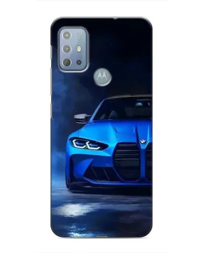 Чехол для Motorola MOTO G10 с картинкой «Голубая BMW M4»