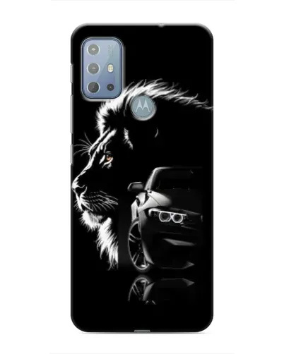 Чехол для Motorola MOTO G10 с картинкой «BMW и лев»