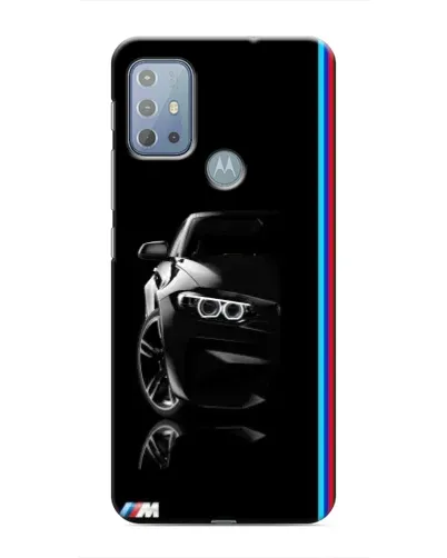 Чехол для Motorola MOTO G10 с картинкой «Силуэт BMW в темноте»