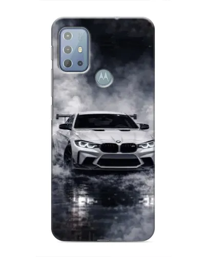 Чехол для Motorola MOTO G10 с картинкой «BMW сквозь туман»