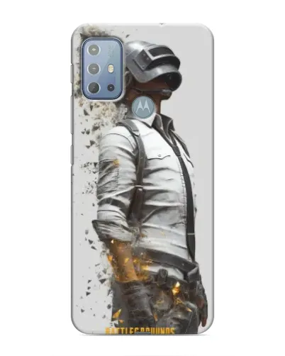 Чехол для Motorola MOTO G10 с картинкой «PUBG — боец в пыли»