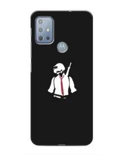 Чехол для Motorola MOTO G10 с картинкой «PUBG — силуэт воина»