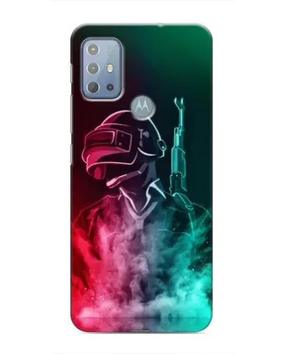 Чехол для Motorola MOTO G10 с картинкой «PUBG — огненный воин»