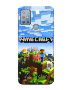 Чехол для Motorola MOTO G10 с картинкой «Minecraft классический мир»