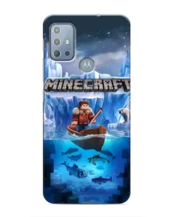 Чехол для Motorola MOTO G10 с картинкой «Minecraft ледяной мир»