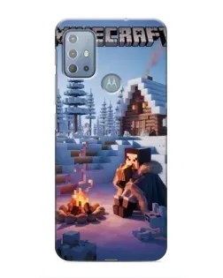 Чехол для Motorola MOTO G10 с картинкой «Зимний Minecraft»