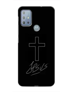 Чехол для Motorola MOTO G10 с картинкой «Графический крест Jesus»