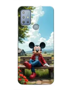 Чехол для Motorola MOTO G10 с картинкой «Микки на скамейке»
