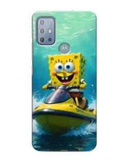 Чехол для Motorola MOTO G10 с картинкой «Спанч Боб на гидроцикле»
