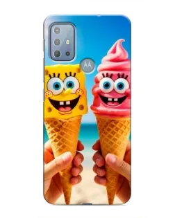 Чехол для Motorola MOTO G10 с картинкой «Спанч Боб мороженое»