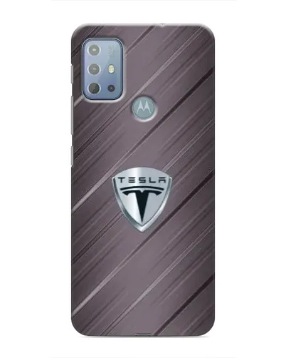 Чехол для Motorola MOTO G10 с картинкой «Металлическая текстура Tesla»
