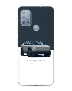 Чехол для Motorola MOTO G10 с картинкой «Серебристый Cybertruck Tesla»