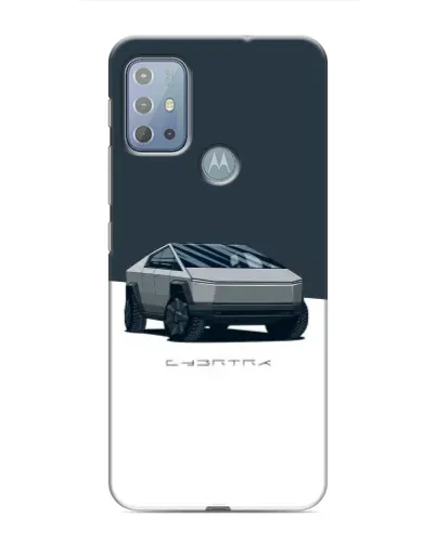 Чехол для Motorola MOTO G10 с картинкой «Серебристый Cybertruck Tesla»