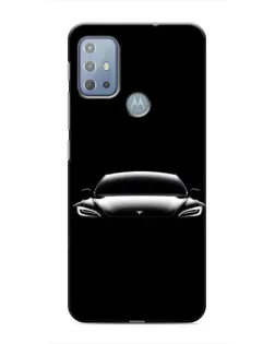 Чехол для Motorola MOTO G10 с картинкой «Фары Tesla Night»