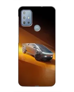 Чехол для Motorola MOTO G10 с картинкой «Cybertruck в пустыне»