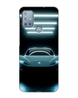 Чехол для Motorola MOTO G10 с картинкой «Tesla в неоне»