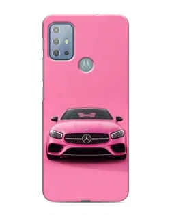 Чехол для Motorola MOTO G10 с картинкой «Розовый Mercedes AMG»