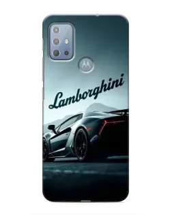 Чехол для Motorola MOTO G10 с картинкой «Классическая надпись Lamborghini»