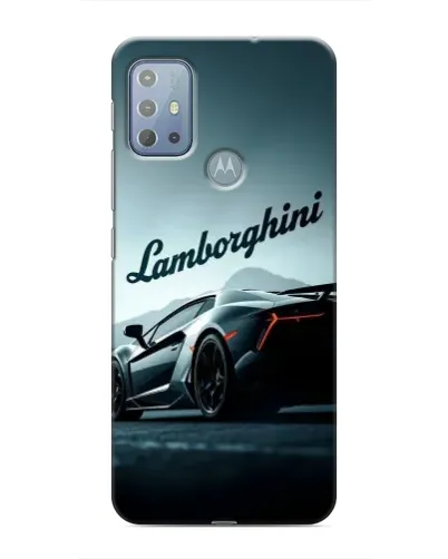 Чехол для Motorola MOTO G10 с картинкой «Классическая надпись Lamborghini»