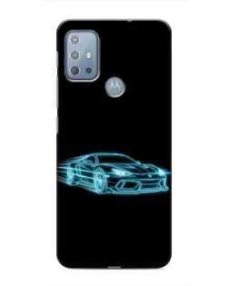 Чехол для Motorola MOTO G10 с картинкой «Неоновый контур Lamborghini»