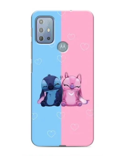 Чехол для Motorola MOTO G10 с картинкой «Stitch и Angel Love»