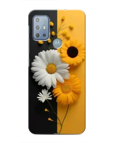 Чехол для Motorola MOTO G10 с картинкой «Подсолнух и ромашка»