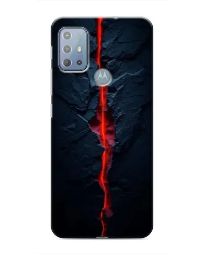 Чехол для Motorola MOTO G10 с картинкой «Kрасная лавовая трещина»