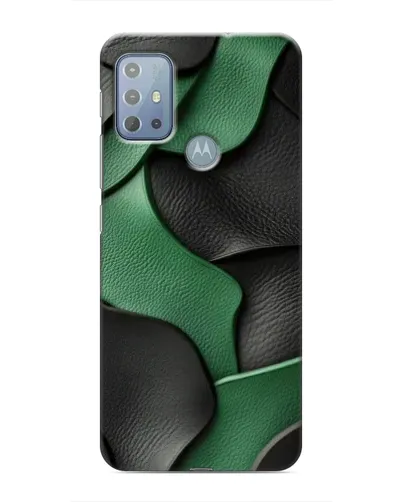 Чехол для Motorola MOTO G10 с картинкой «Зеленые кожаные волны»