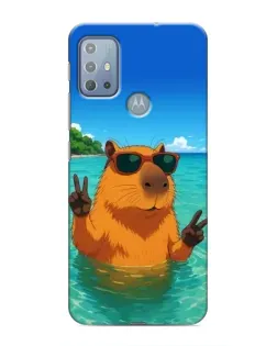 Чехол для Motorola MOTO G10 с картинкой «Морская капибара»