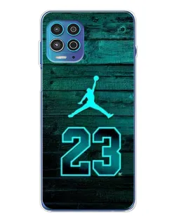 Чехол для Motorola MOTO G100 Pro с картинкой «Jordan Cyan 23»