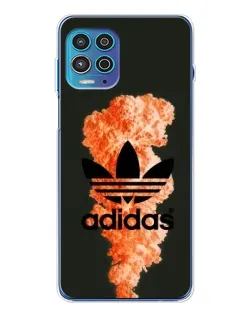 Чехол для Motorola MOTO G100 Pro с картинкой «Оранжевый дым Adidas»