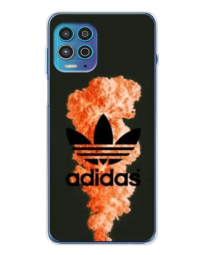 Чехол для Motorola MOTO G100 Pro с картинкой «Оранжевый дым Adidas»