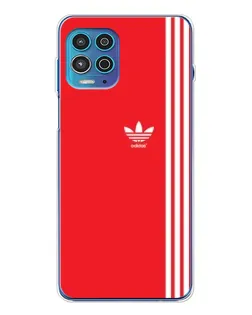 Чехол для Motorola MOTO G100 Pro с картинкой «Красный минимализм Adidas»