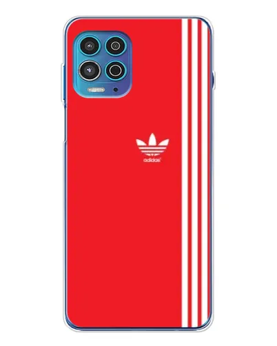 Чехол для Motorola MOTO G100 Pro с картинкой «Красный минимализм Adidas»
