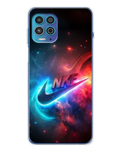 Чехол для Motorola MOTO G100 Pro с картинкой «Огненный логотип Nike»