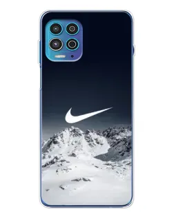 Чехол для Motorola MOTO G100 Pro с картинкой «Nike — зимние горы»