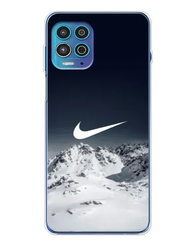 Чехол для Motorola MOTO G100 Pro с картинкой «Nike — зимние горы»