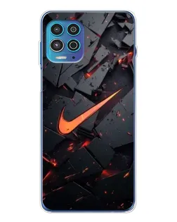 Чехол для Motorola MOTO G100 Pro с картинкой «Nike — эффект разломов»